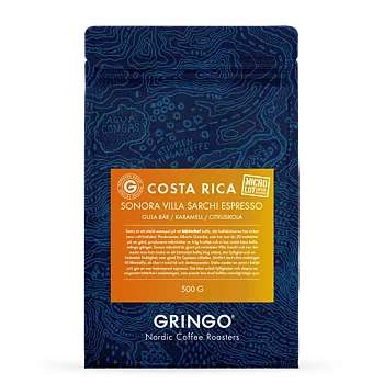 Gringo Nordic -Sonora Villa Sarchi Espresso - Costa Rica - Lätt mörkrostade kaffebönor - 500g