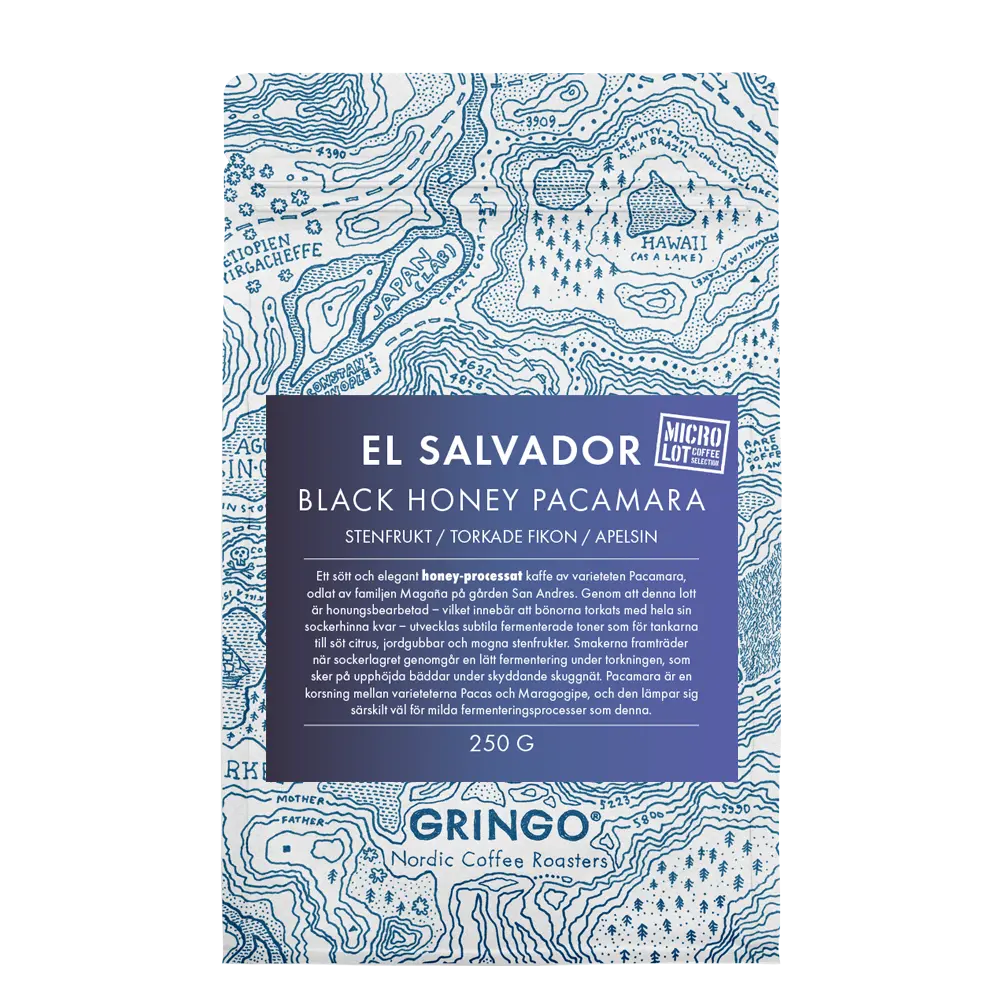 Gringo Nordic - Black Honey Pacamara -  El Salvador - Mellanrostade hela kaffebönor - 250g