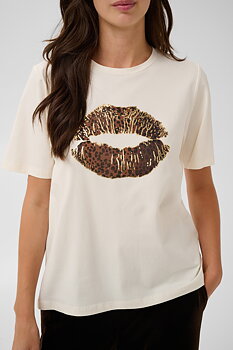 Culture Musa Gith Lip T-shirt Gardenia Leopard