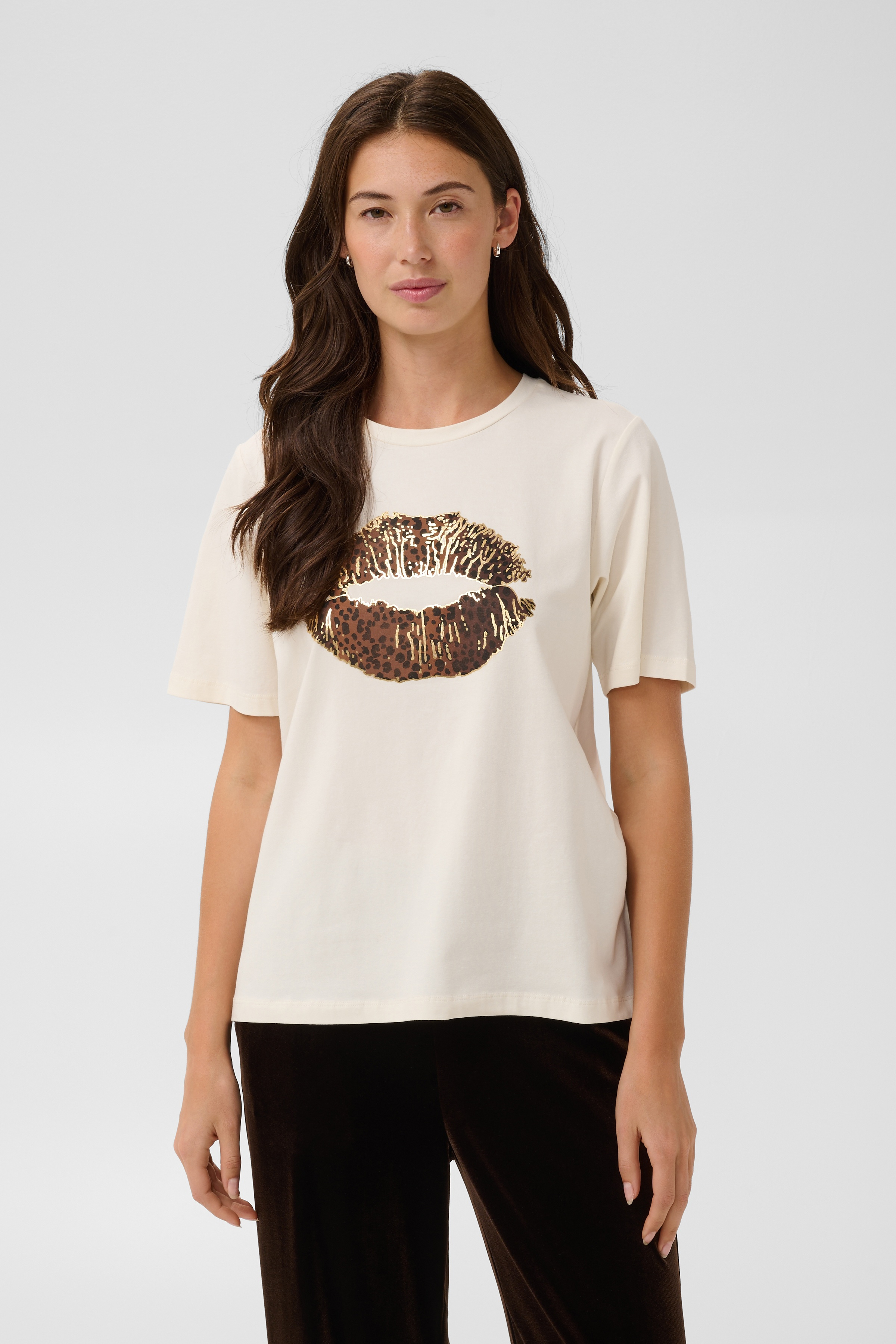 Culture Musa Gith Lip T-shirt Gardenia Leopard