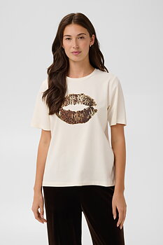 Culture Musa Gith Lip T-shirt Gardenia Leopard