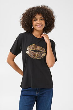 Culture Musa Gith Lip T-shirt Black Leopard