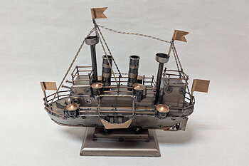 Steampunk Plåtbåt 26x22 cm