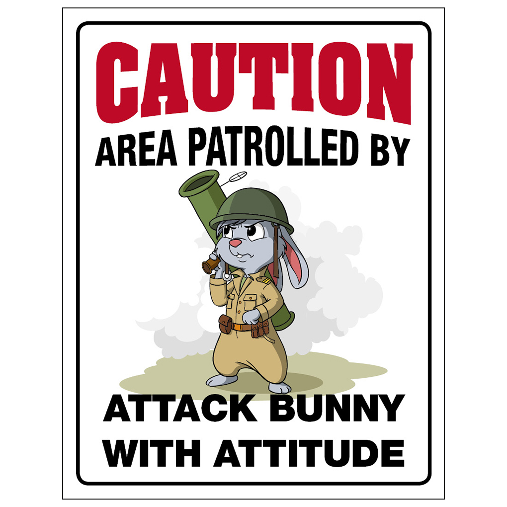 Skylt -Bunny with attitude