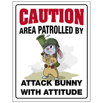 Skylt -Bunny with attitude