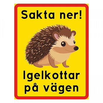 Skylt -Igelkottar på vägen