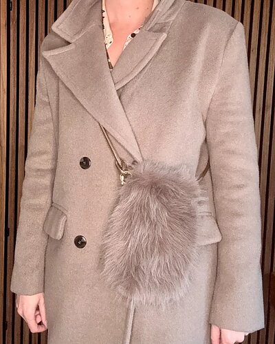 Mobilväska Faux Fur i päls mullvad