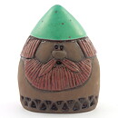 Ninnie Forsgren (1960s) Rounded Viking with Green Helmet 10 cm 