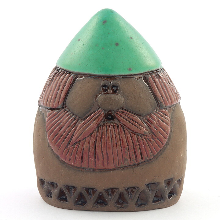 Ninnie Forsgren (1960s) Rounded Viking with Green Helmet 10 cm 