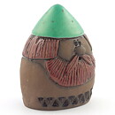 Ninnie Forsgren (1960s) Rounded Viking with Green Helmet 10 cm 