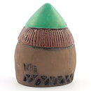 Ninnie Forsgren (1960s) Rounded Viking with Green Helmet 10 cm 