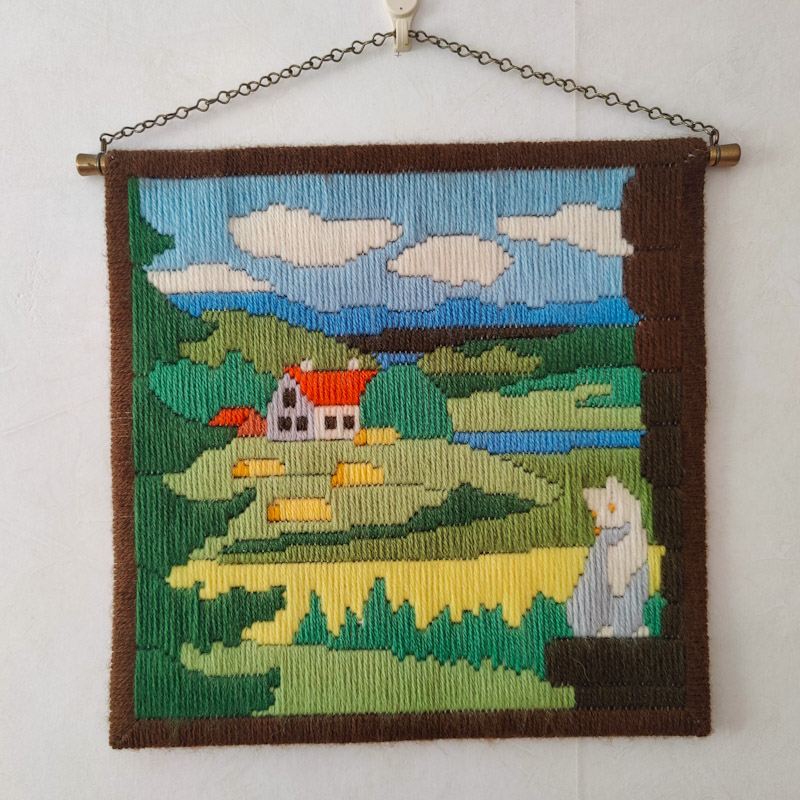 Långstygnstavla landskapsmotiv