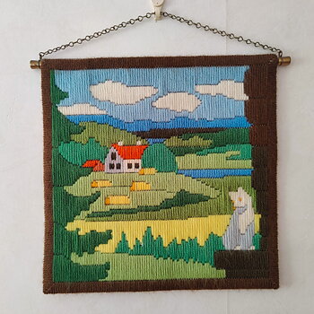 Långstygnstavla landskapsmotiv