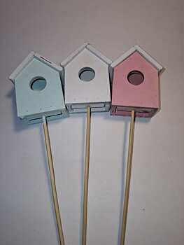 Stick -Fågelholk vit