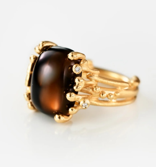 BoHo Ring Medium 18k med Rökkvarts - 3