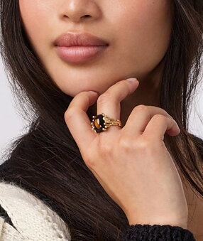 BoHo Ring Medium 18k med Rökkvarts