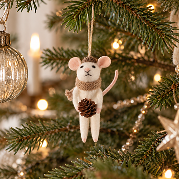 Julmus med Hänge Beige med Kotte och Halsduk 