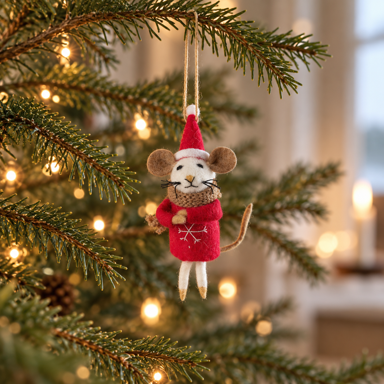 Julmus med Hänge Röd med Tröja och Tomteluva
