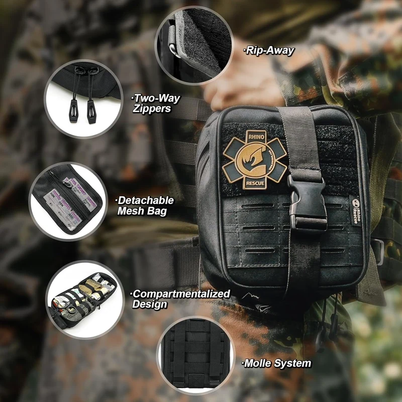 IFAK / PDV väska Rip-Away Svart, Rhino Rescue - 3