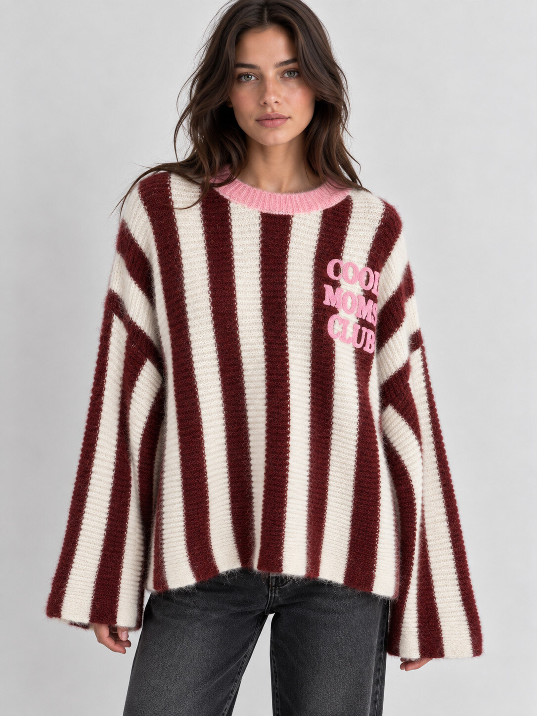 Sweater Cool moms club  burgundy