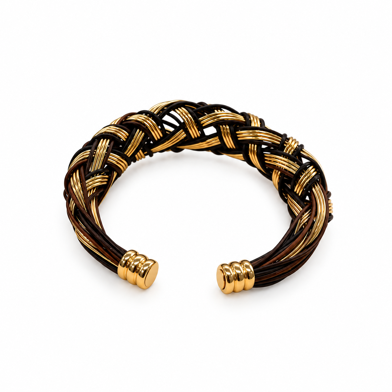Fileo Gold Bangle Naturläder
