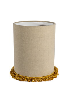 Lampskärm Cylinder D21,5 lin frans senapsgul