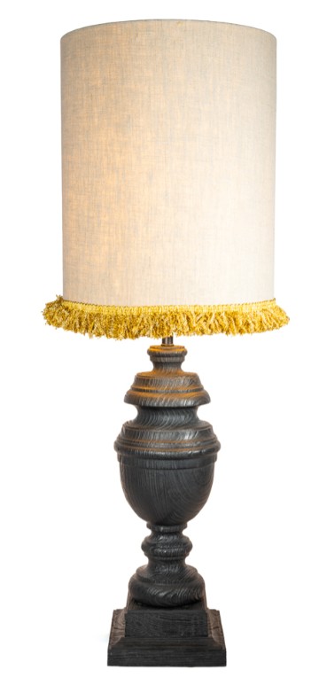 Lampskärm Cylinder D21,5 lin frans senapsgul - 2