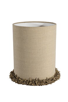 Lampskärm Cylinder lin frans natur