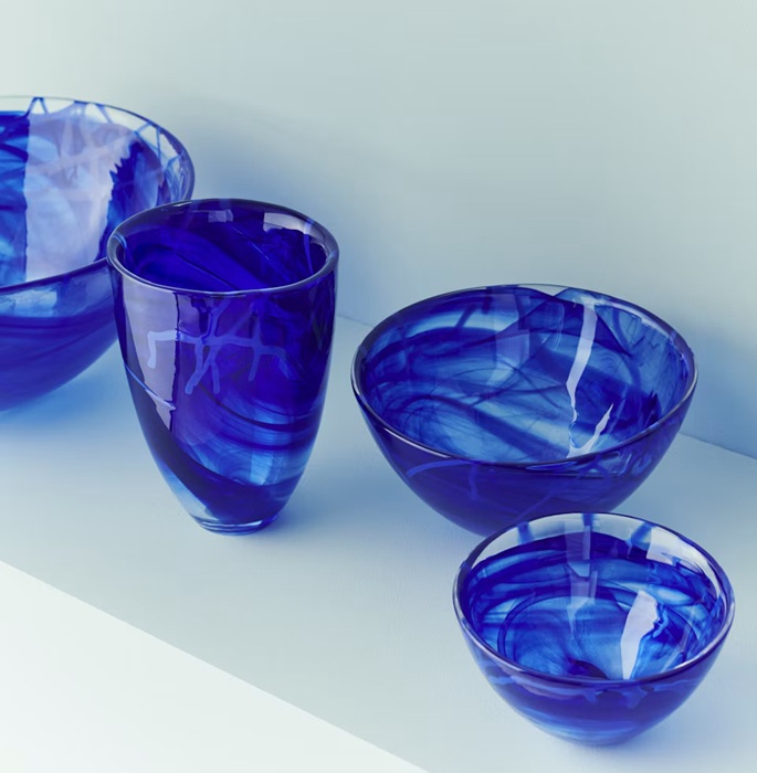 Contrast Bowl Blue Blue Medium - 4