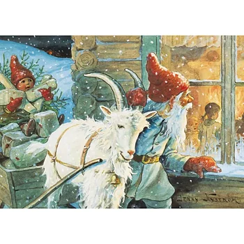 Postcard Tomten och julbocken