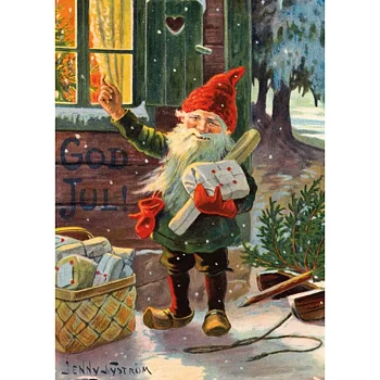 Postcard Tomten God Jul