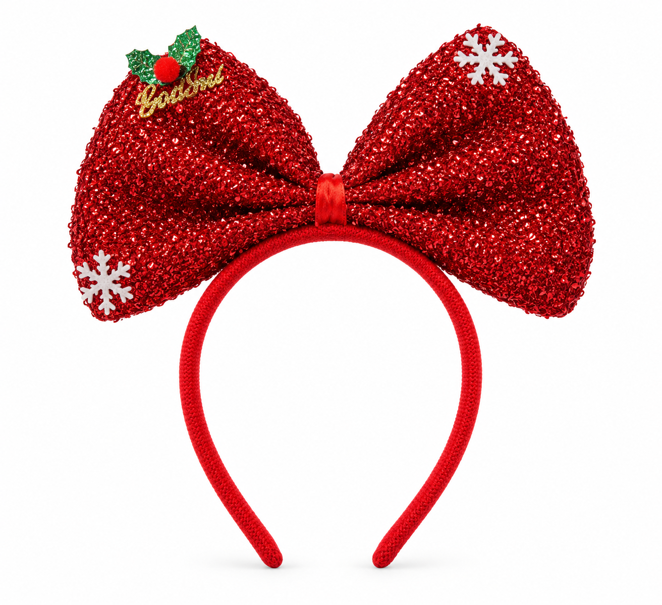 Diadem / Röd julrosett 
