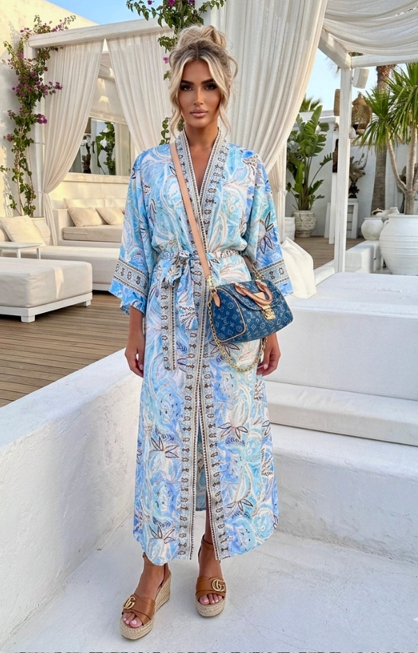 Boho Kimono Blå - 3