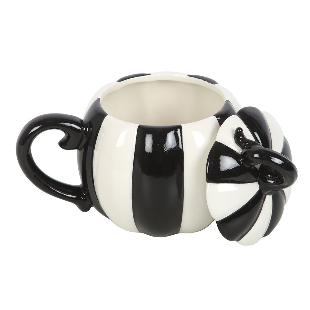 Svartvit Pumpa med lock - mugg - 3