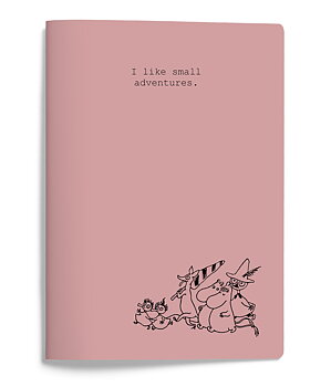 Putinki : Mumin Small Adventures I like small adventures - Skrivhäfte med ljusrosa olinjerade sidor A5