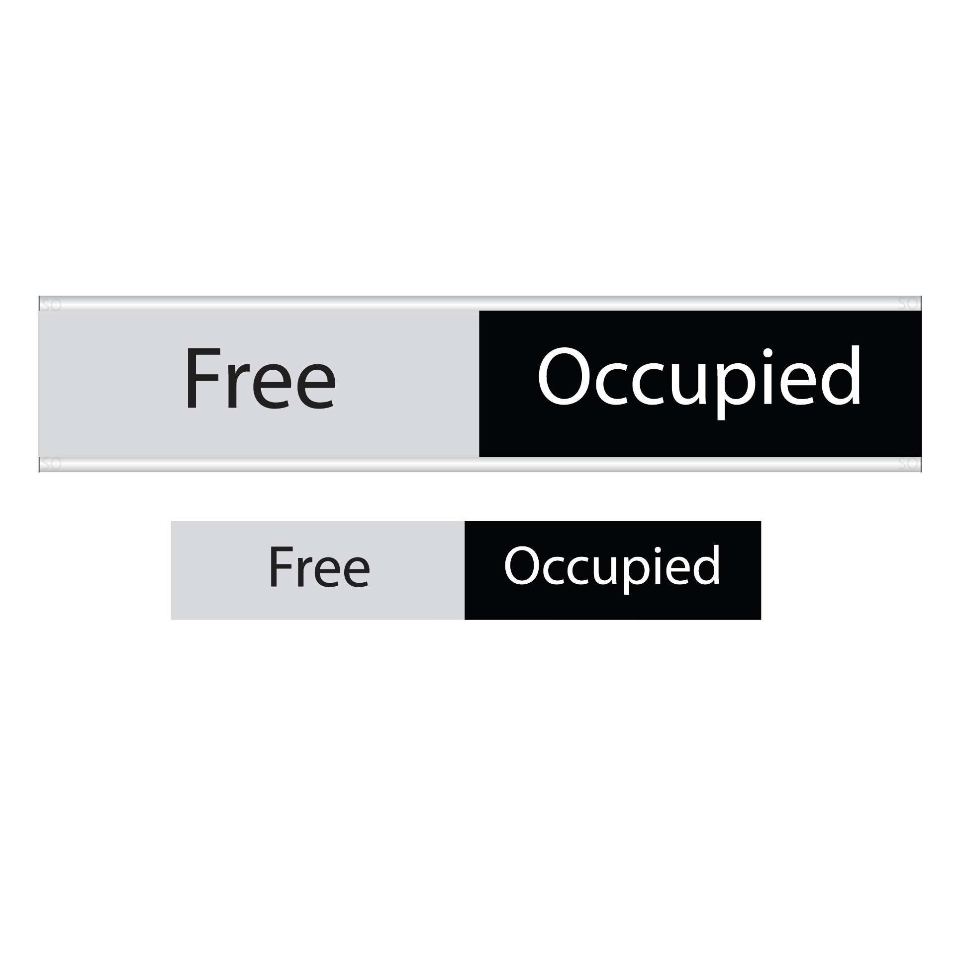 Statusskylt - Free-Occupied | grå/svart-Aluminium