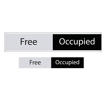 Statusskylt - Free-Occupied | grå/svart-Aluminium