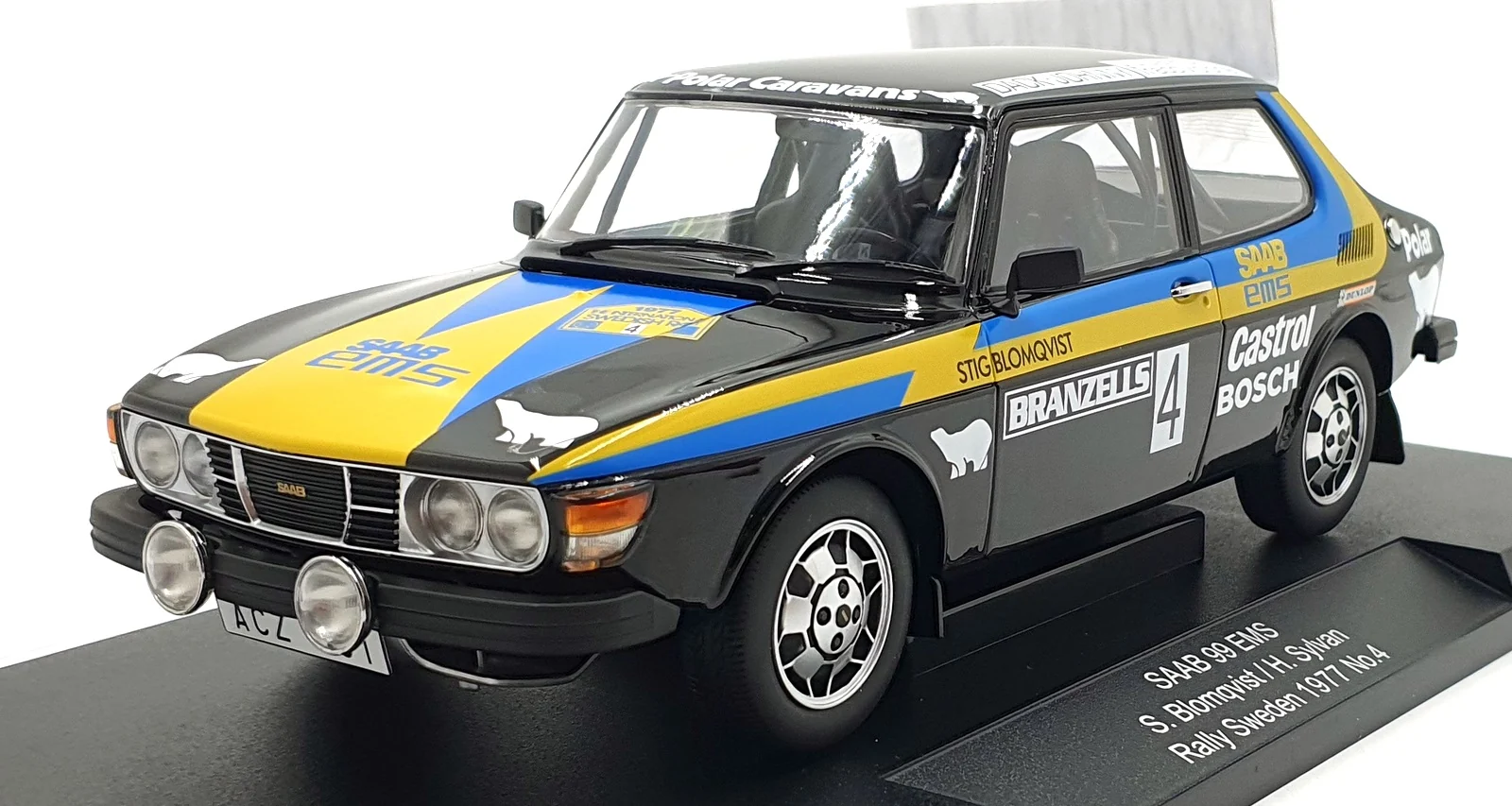 Saab 99 Ems  #4   1977  S Blomqvist / H Sylvan   Rally Sweden 1:18  MCG