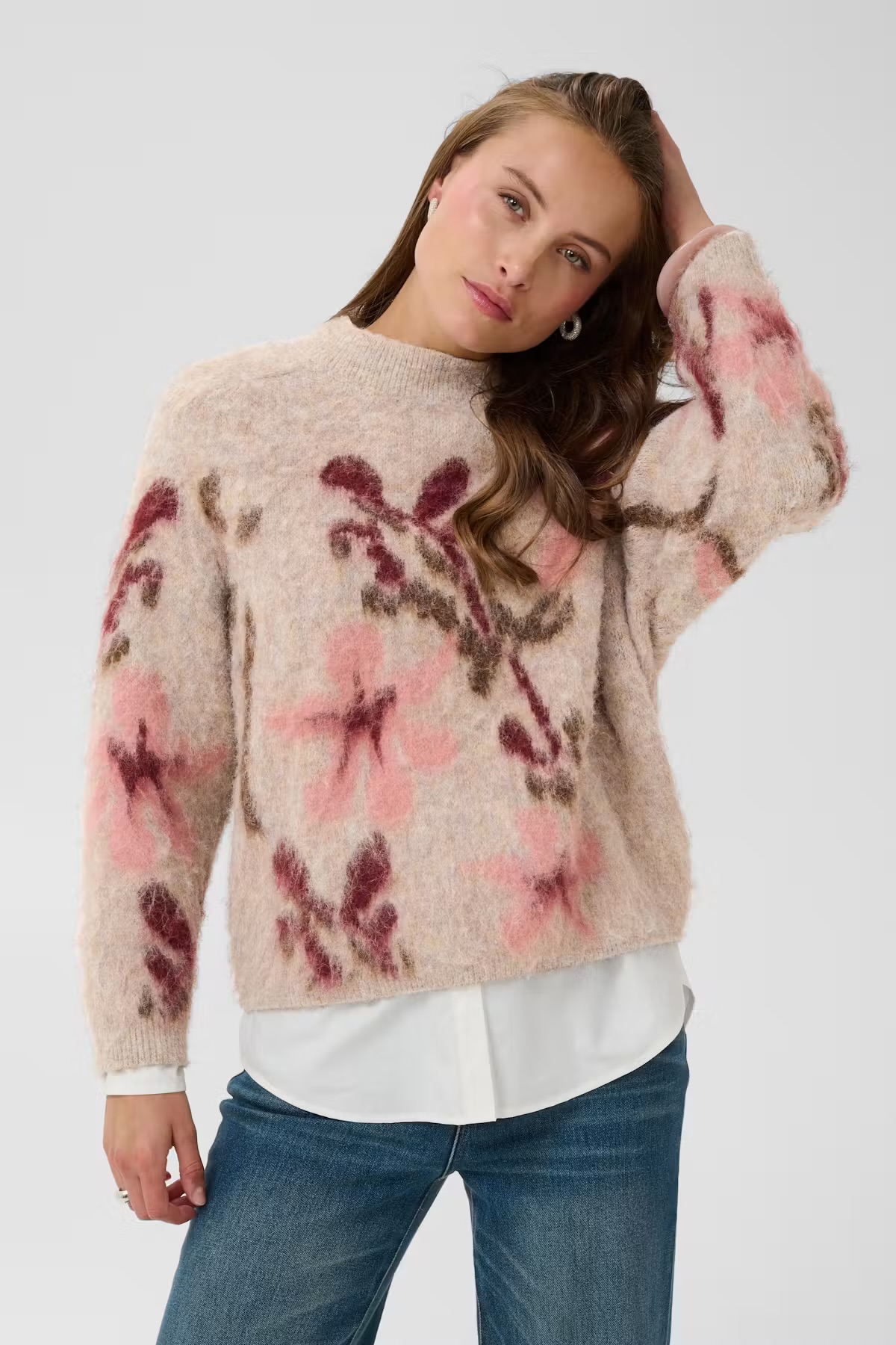 Saint Tropez Ulrice Pullover Winetasting blooms/White