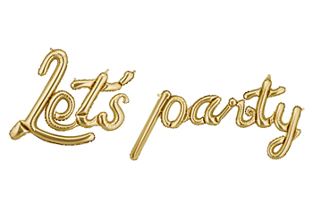 Folieballong - "Let´s party" - Guld
