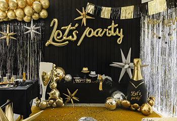 Folieballong - "Let´s party" - Guld