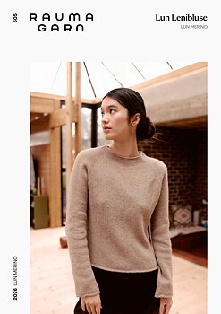 Lun Lenibluse – beige stickad tröja i Lun Merino från Rauma