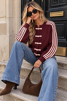 Cardigan burgundy/pink