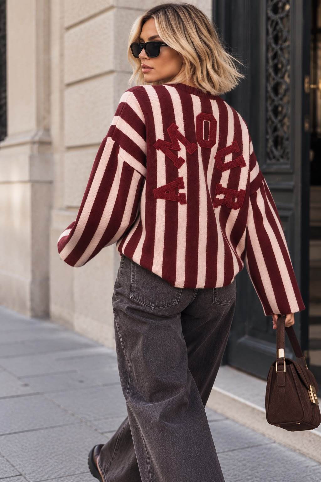 Knit sweater Amour burgundy - 3