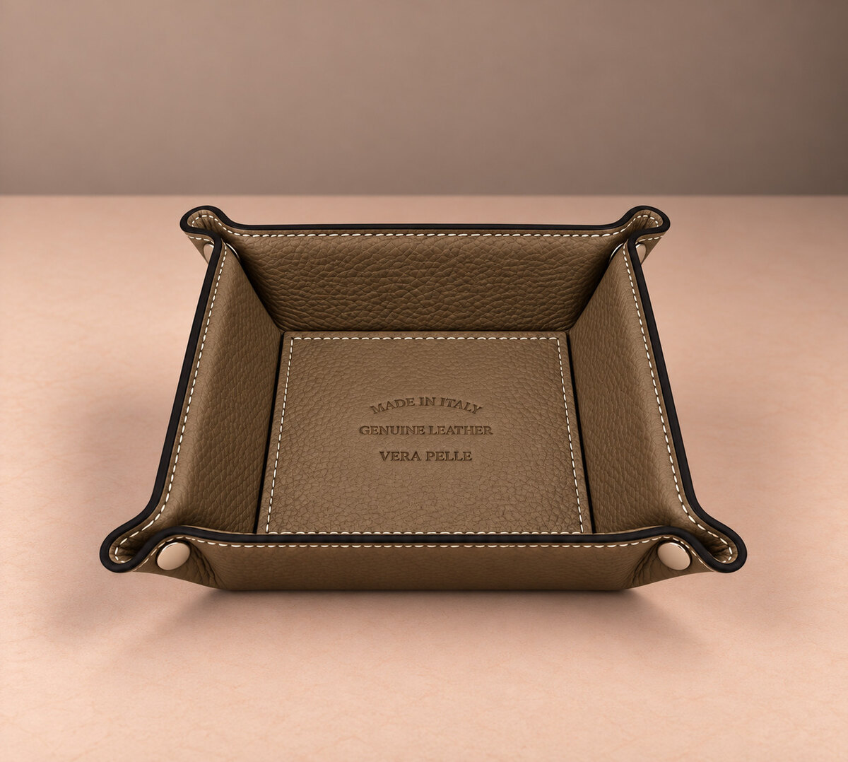 Catchall leather taupe