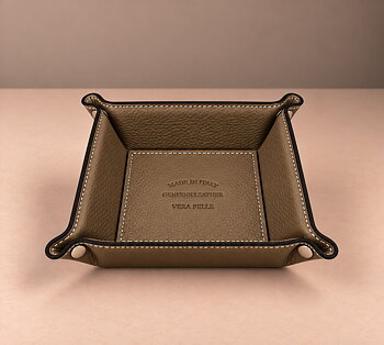 Catchall leather taupe