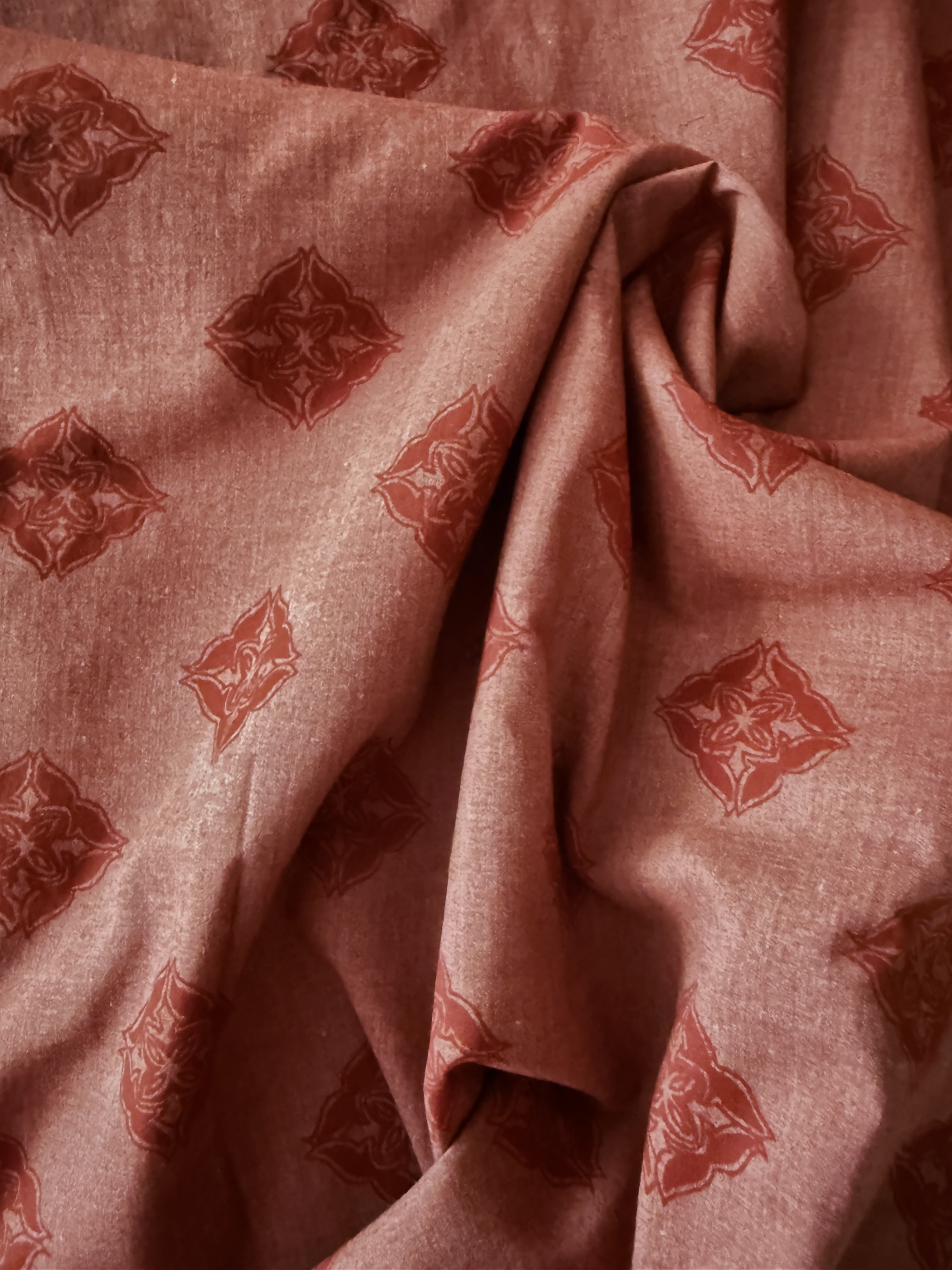 Vintagetyg -  rostbrun viscose - 2