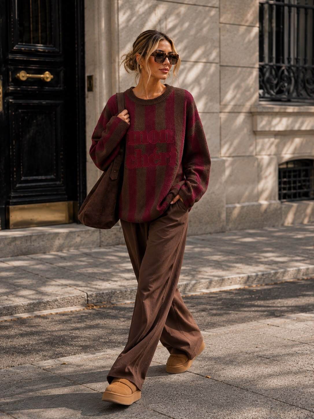 Knit sweater Mon Cheri burgundy - 4