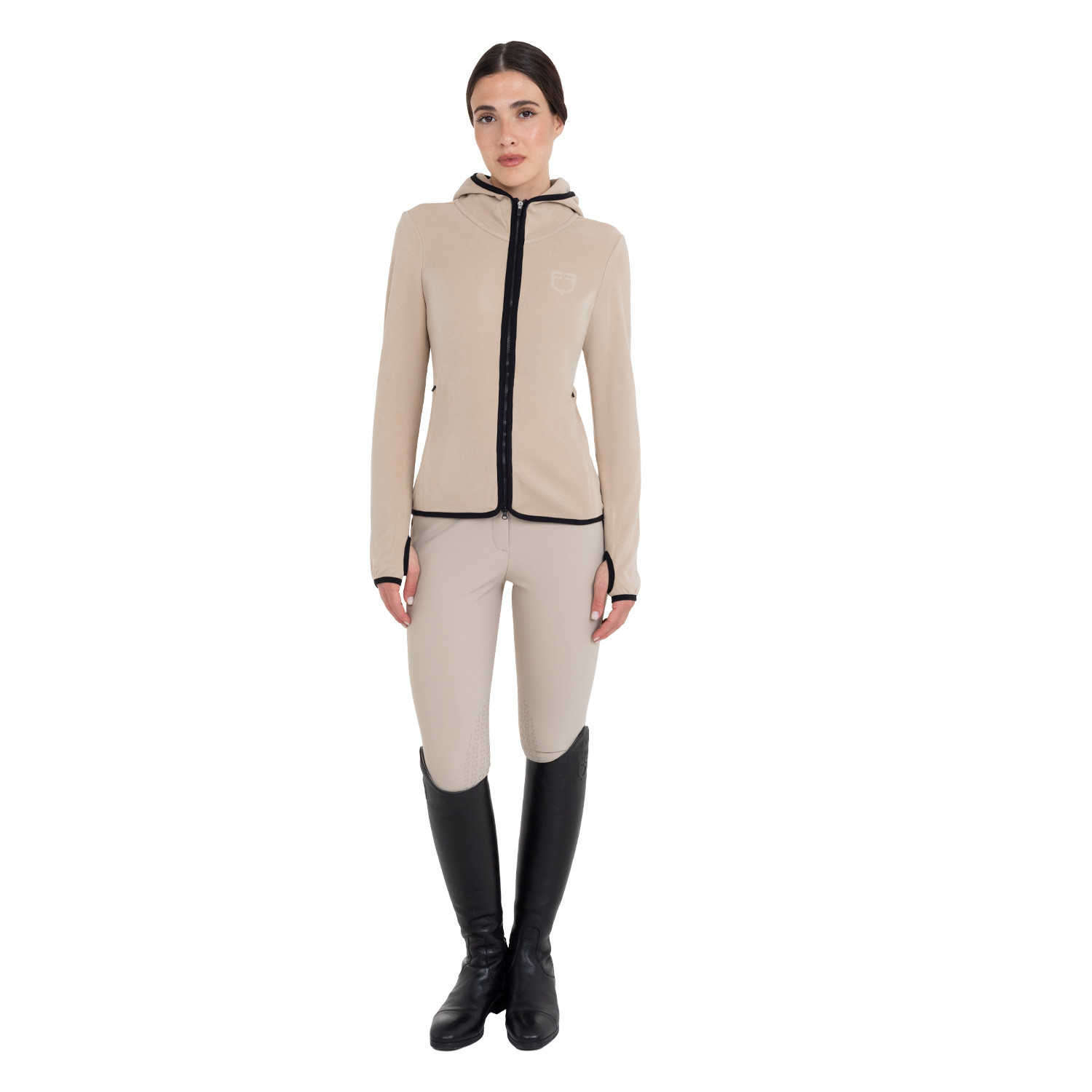 Equestro Fleece zip-up Sweatshirt Cobblestone - 6