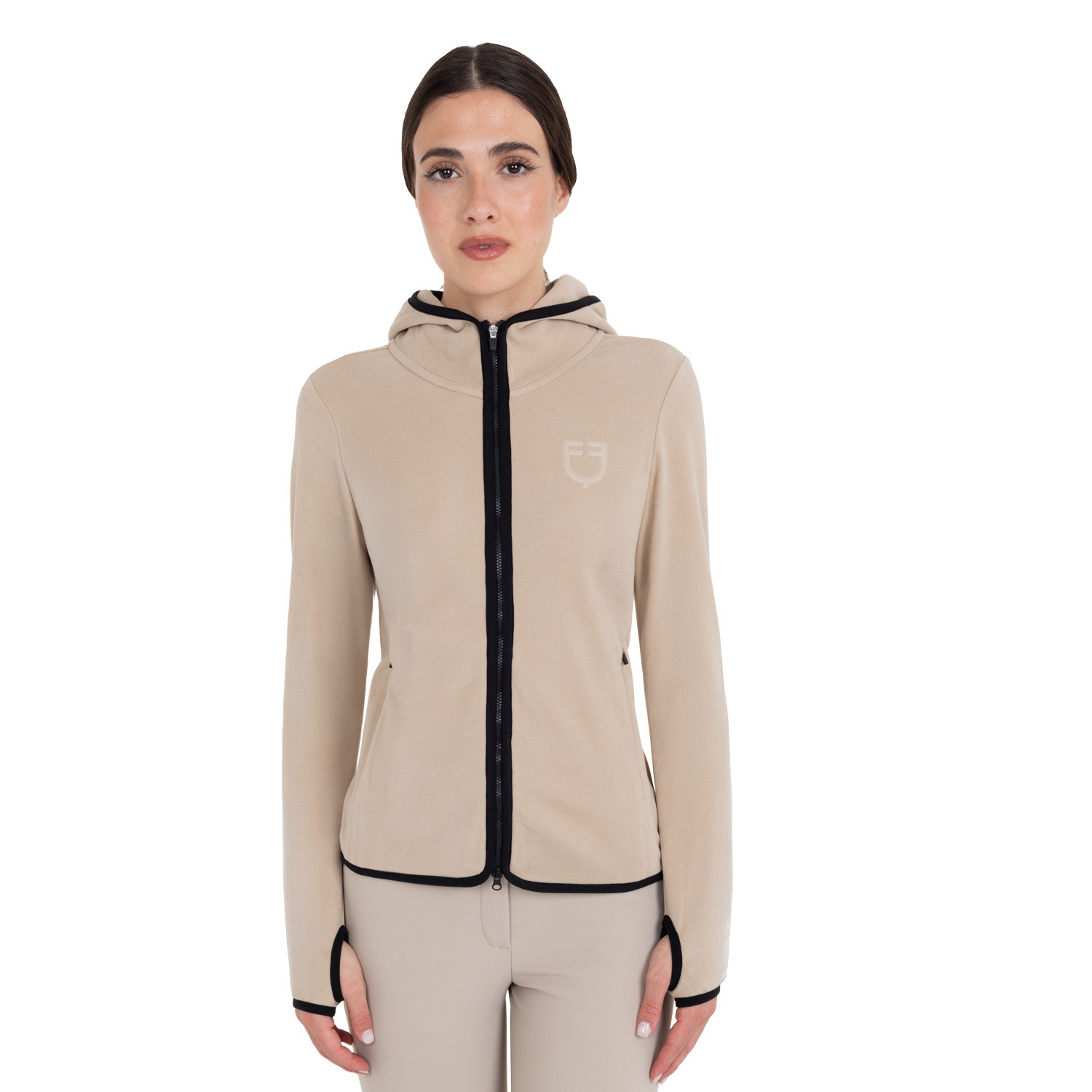 Equestro Fleece zip-up Sweatshirt Cobblestone